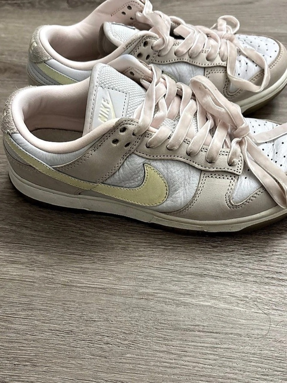 Nike Dunk Low Premium Light Soft Pink Sneakers in White & Pink